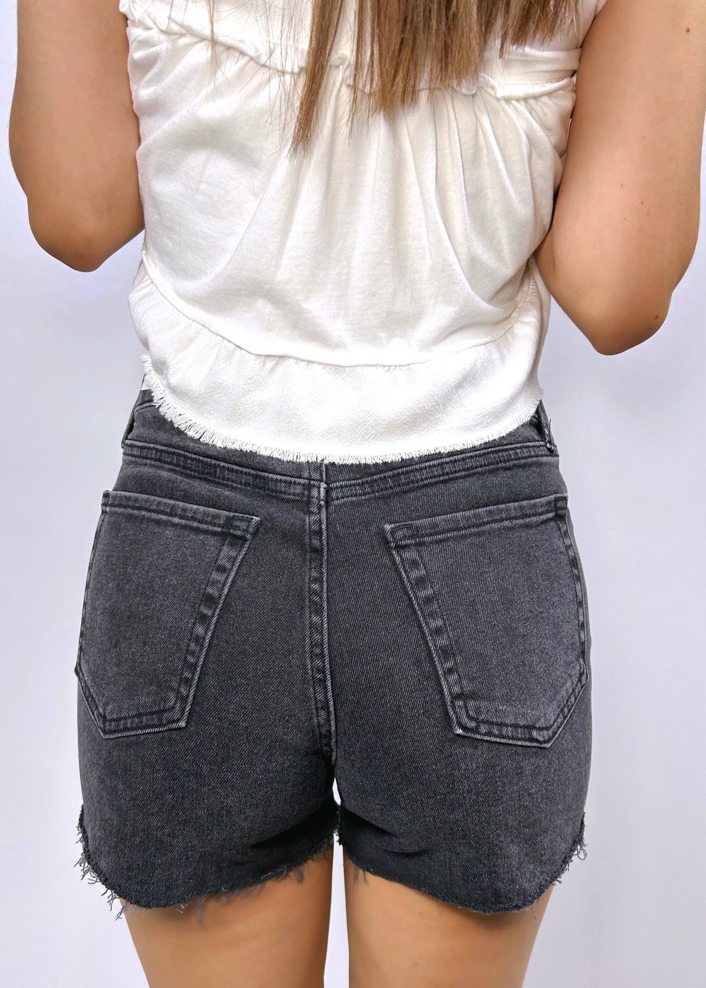 High Rise Walking Shorts | Black - CC Boutique