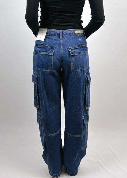 Dark Denim Vintage Cargo Jeans - CC Boutique