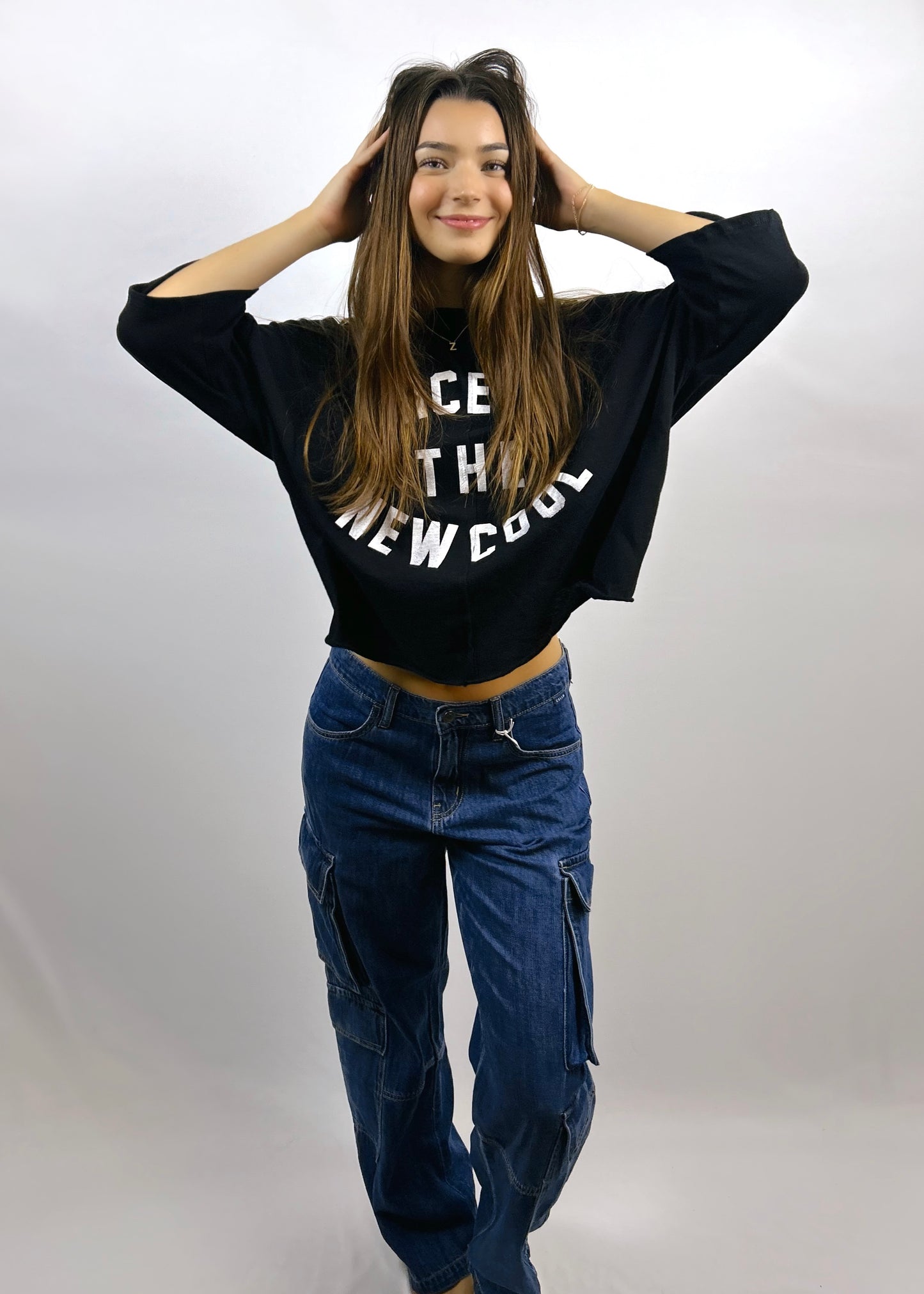 Oversized Nice is the New Cool Tee | Black & White - CC Boutique