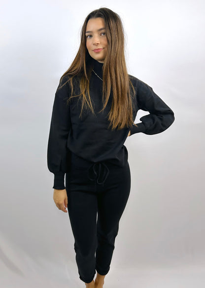 Knit Loungewear Set | Black - CC Boutique