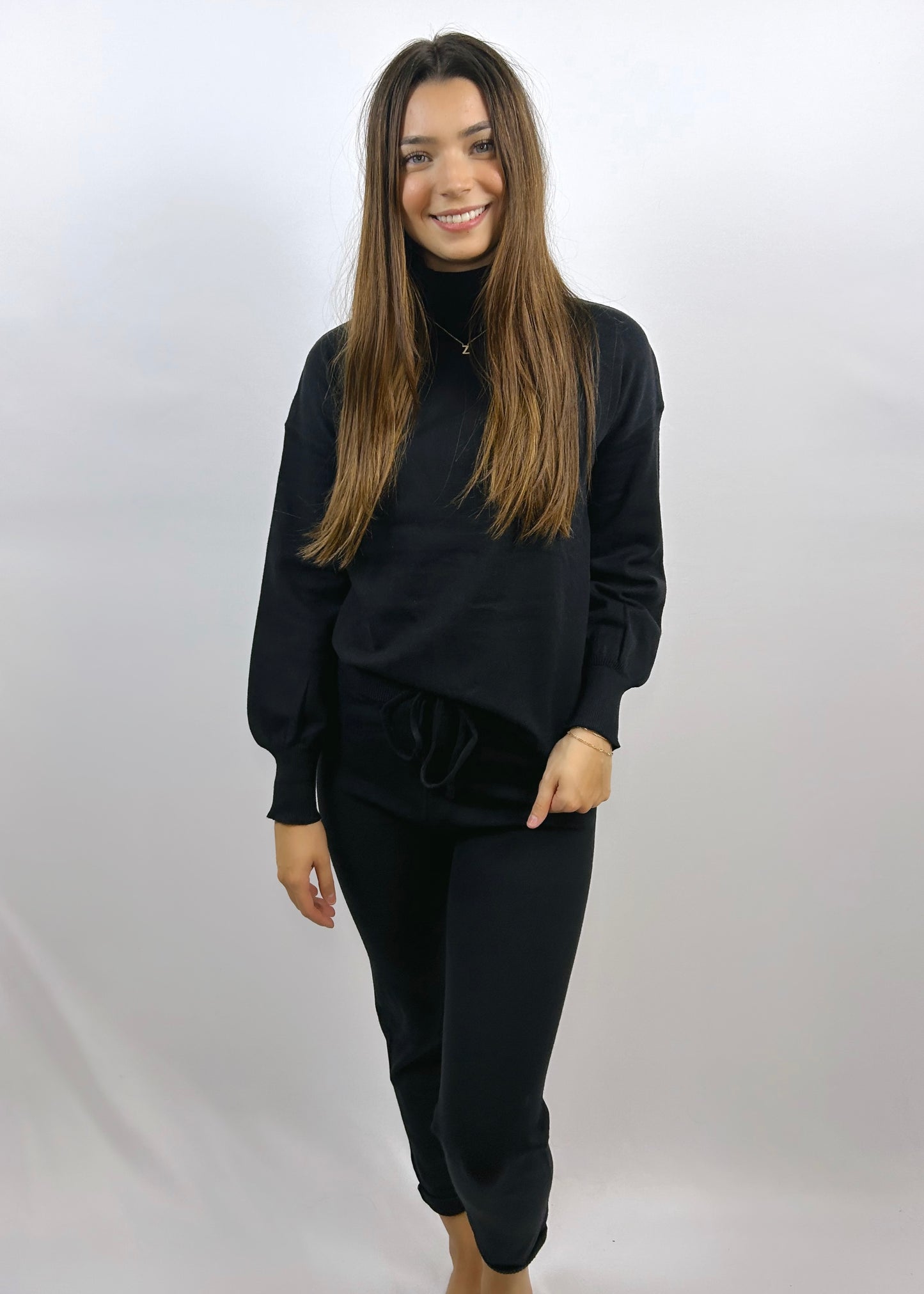 Knit Loungewear Set | Black - CC Boutique