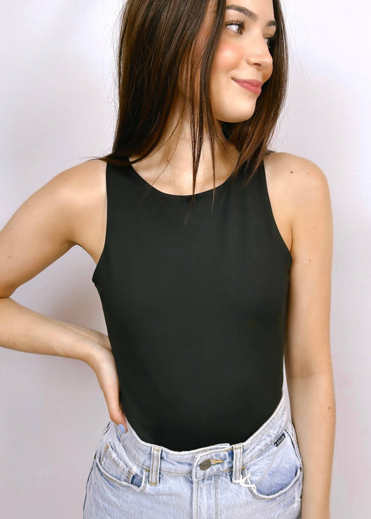 High Neck Fitted Bodysuit | Black - CC Boutique