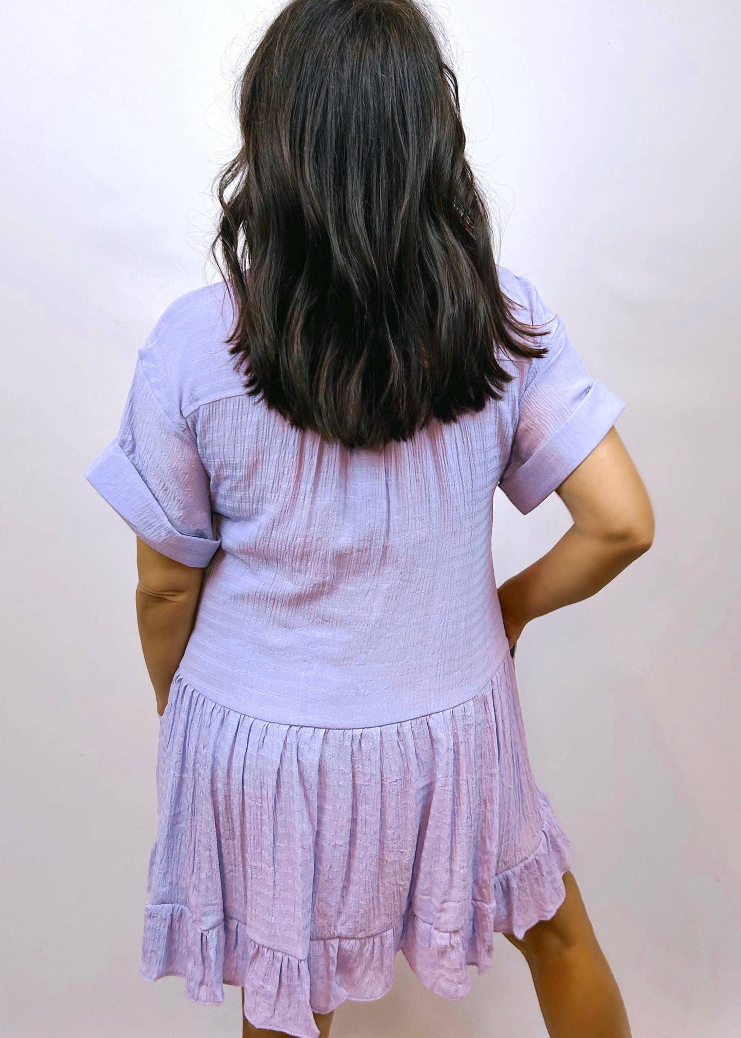 Short Sleeve Dress | Lavender - CC Boutique