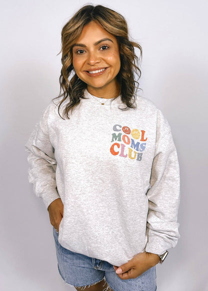 "Cool Moms Club" Crewneck | Ash - CC Boutique